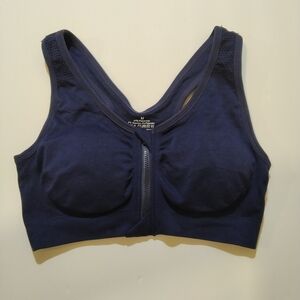 Sports Bra Size Medium in Navy Blue, Removable Pads, Medium Support, EUC